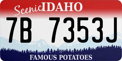 ID license plate 7B7353J