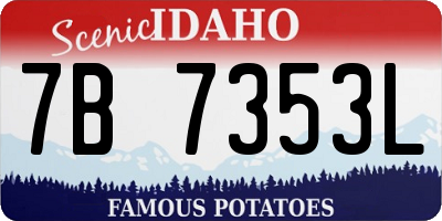 ID license plate 7B7353L
