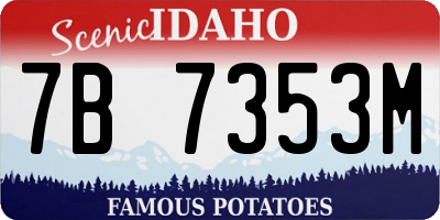 ID license plate 7B7353M