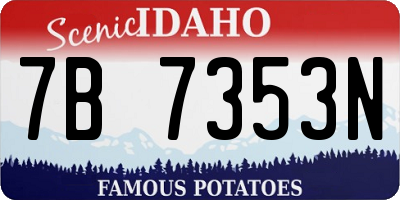 ID license plate 7B7353N