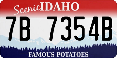 ID license plate 7B7354B