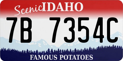 ID license plate 7B7354C