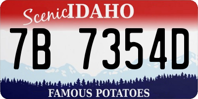 ID license plate 7B7354D