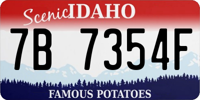ID license plate 7B7354F