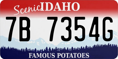 ID license plate 7B7354G