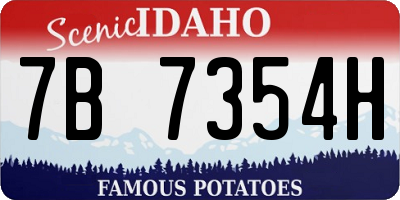 ID license plate 7B7354H