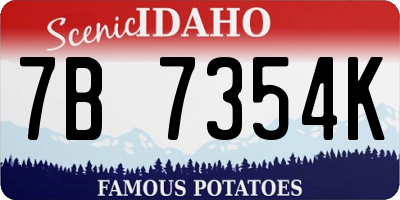 ID license plate 7B7354K