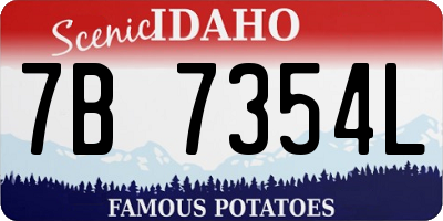 ID license plate 7B7354L