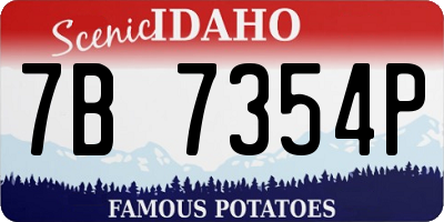 ID license plate 7B7354P