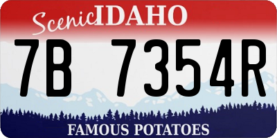 ID license plate 7B7354R