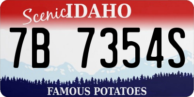 ID license plate 7B7354S