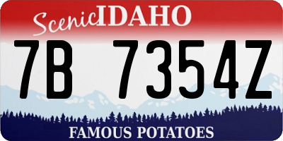 ID license plate 7B7354Z