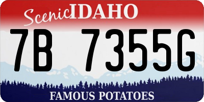 ID license plate 7B7355G