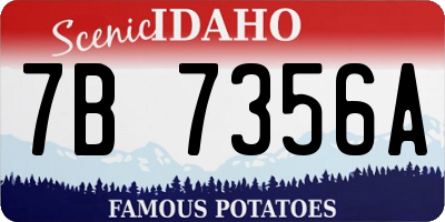 ID license plate 7B7356A