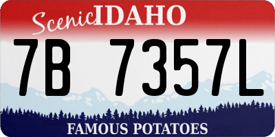 ID license plate 7B7357L