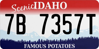 ID license plate 7B7357T