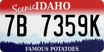 ID license plate 7B7359K