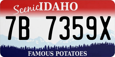 ID license plate 7B7359X