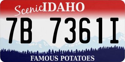 ID license plate 7B7361I