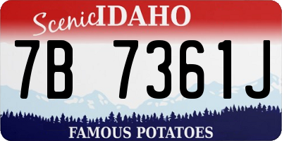 ID license plate 7B7361J