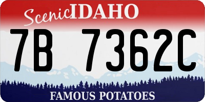 ID license plate 7B7362C