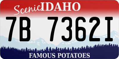 ID license plate 7B7362I