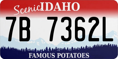 ID license plate 7B7362L