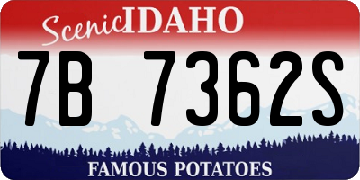 ID license plate 7B7362S