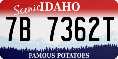 ID license plate 7B7362T