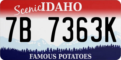 ID license plate 7B7363K