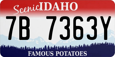 ID license plate 7B7363Y