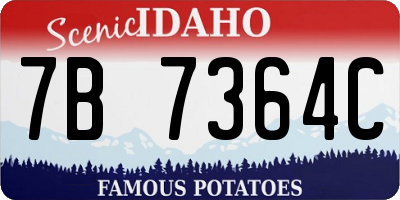 ID license plate 7B7364C