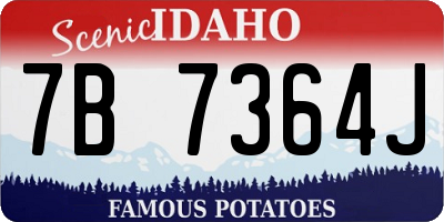 ID license plate 7B7364J
