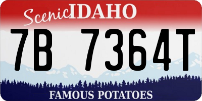 ID license plate 7B7364T