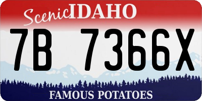ID license plate 7B7366X