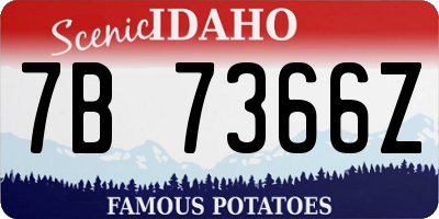 ID license plate 7B7366Z