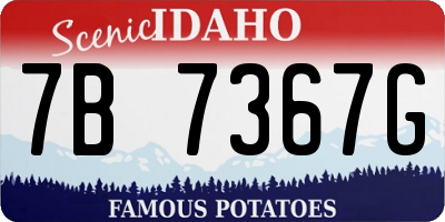 ID license plate 7B7367G