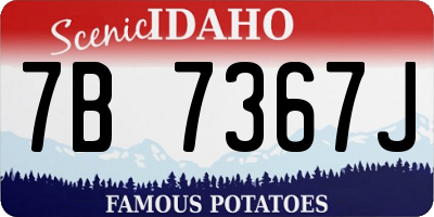 ID license plate 7B7367J