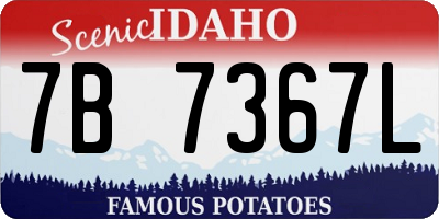 ID license plate 7B7367L