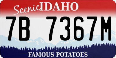 ID license plate 7B7367M