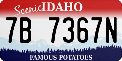 ID license plate 7B7367N