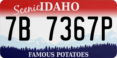 ID license plate 7B7367P