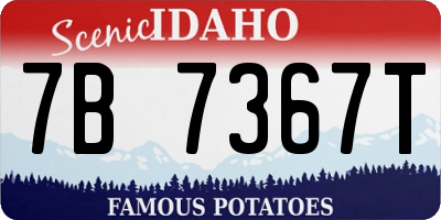 ID license plate 7B7367T