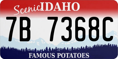 ID license plate 7B7368C