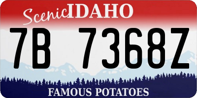 ID license plate 7B7368Z