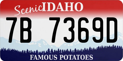 ID license plate 7B7369D