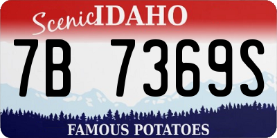 ID license plate 7B7369S