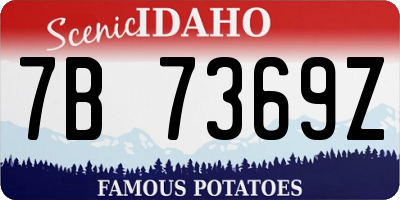 ID license plate 7B7369Z
