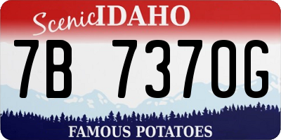ID license plate 7B7370G