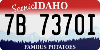 ID license plate 7B7370I